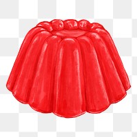 PNG Red jello pudding, dessert illustration, transparent background