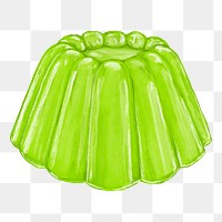 PNG Green jello pudding, dessert illustration, transparent background