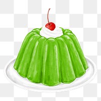 PNG Green jello pudding, dessert illustration, transparent background