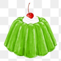 PNG Green jello pudding, dessert illustration, transparent background