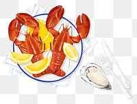 PNG Lobster, crawfish, seafood illustration, transparent background