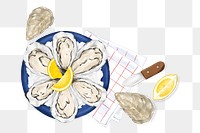 PNG Fresh oyster, seafood illustration, transparent background