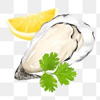 PNG Fresh oyster, seafood illustration, transparent background