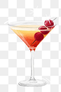 PNG Sunset cocktail, alcoholic drinks illustration, transparent background