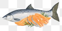 PNG Fresh salmon  fish, seafood illustration, transparent background