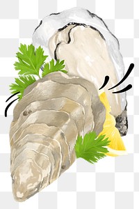 PNG Fresh oyster, seafood illustration, transparent background