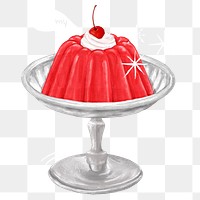 PNG Red jello pudding, dessert illustration, transparent background