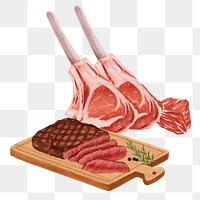 PNG Beef steak, food illustration, transparent background