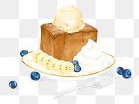 PNG Honey toast dessert, food illustration, transparent background