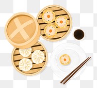 PNG Chinese Dim Sum, Asian food illustration, transparent background