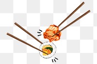 PNG Kimbap & Kimchi, Korean food illustration, transparent background