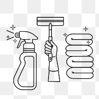 House chores png line art, transparent background