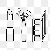 Cosmetics png line art, transparent background