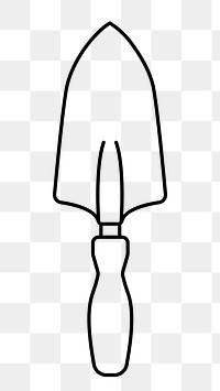 Trowel png line art, transparent background