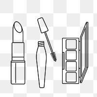 Cosmetics png line art, transparent background