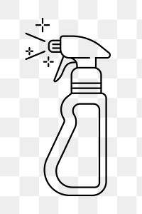 Spray bottle png line art, transparent background