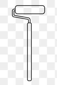 Paint roller png line art, transparent background