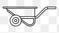 Barrow png line art, transparent background