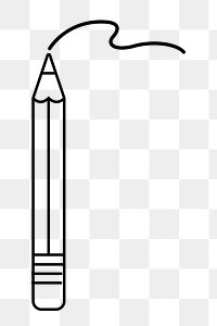 Pencil png line art, transparent background