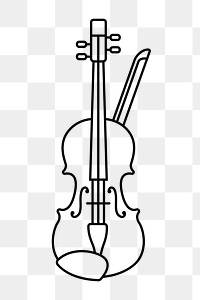 Violin png line art, transparent background