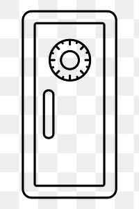Security safety box png line art, transparent background