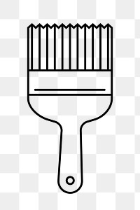 Paint brush png line art, transparent background