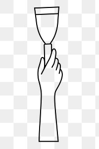 Putty knife png line art, transparent background