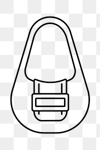 Shoulder bag png line art, transparent background