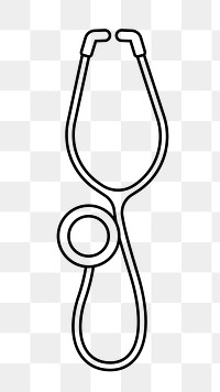 Stethoscope png line art, transparent background