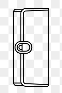 Purse png line art, transparent background