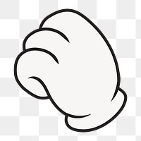 Cartoon fist png, gesture line art illustration, transparent background