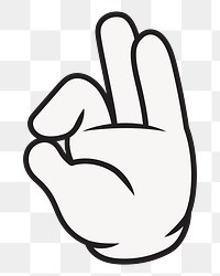 Cartoon ok hand png, gesture line art illustration, transparent background