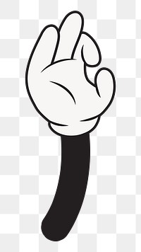 Cartoon ok hand png, gesture line art illustration, transparent background