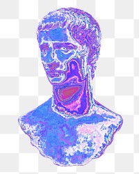 Infrared Greek God png, transparent background