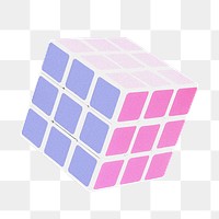 PNG Pastel cube puzzle, transparent background