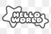 Hello world png typography, transparent background