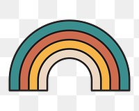 Rainbow png, retro illustration, transparent background