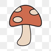 Mushroom png, retro illustration, transparent background