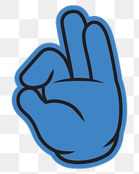 Cartoon ok hand png, gesture line art illustration, transparent background