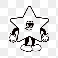 Smiling star png, cartoon character illustration, transparent background