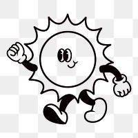 Smiling sun png, weather cartoon character illustration, transparent background