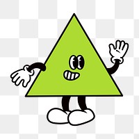 Triangle  shape cartoon png, creative character illustration, transparent background