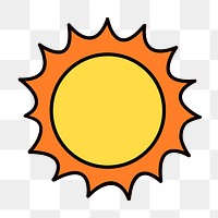 The Sun png, retro illustration, transparent background