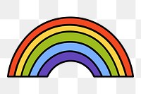 Rainbow png, retro illustration, transparent background