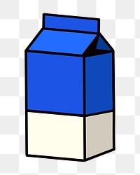 Milk carton png, beverage line art illustration, transparent background