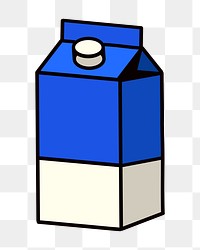 Milk carton png, beverage line art illustration, transparent background