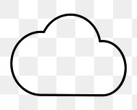 Cloud png, line art illustration, transparent background