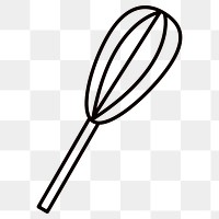 Whisk png, cooking utensil, line art illustration, transparent background
