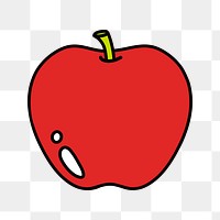 Apple fruit png food, line art illustration, transparent background