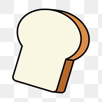 Bread slice png food, line art illustration, transparent background